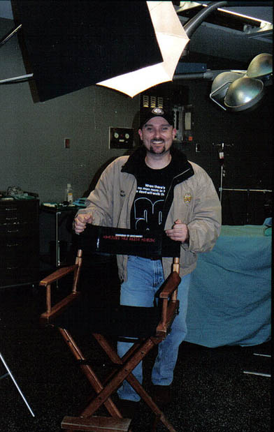 Lee with a certain director's chair...